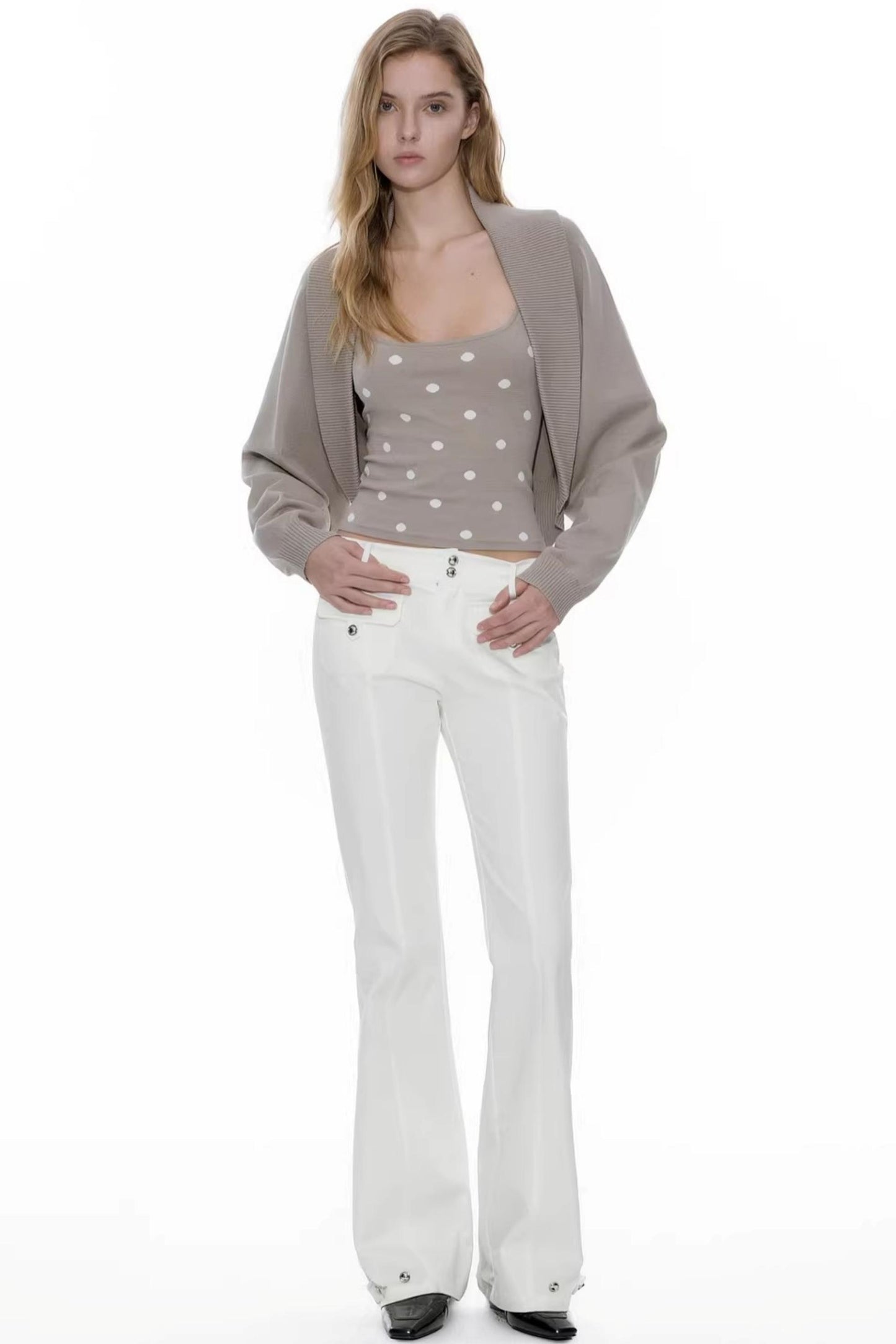 Retro Knit Cardigan Sweater Set