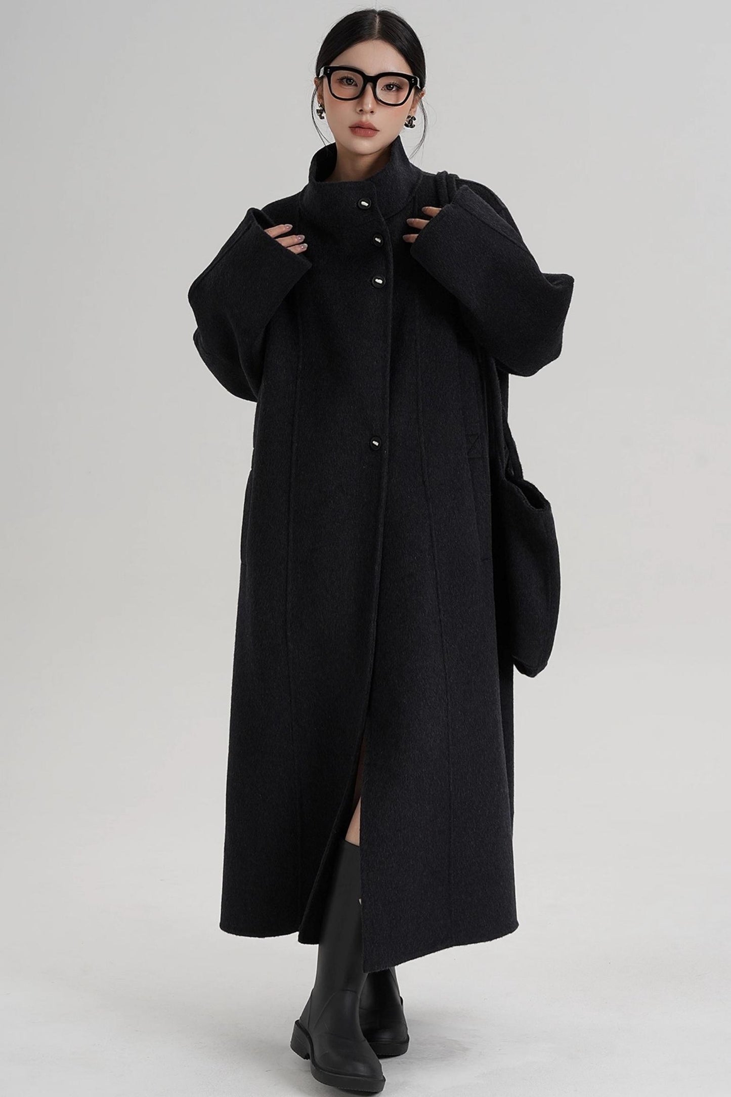 Temperament Stand-Up Woolen Coat