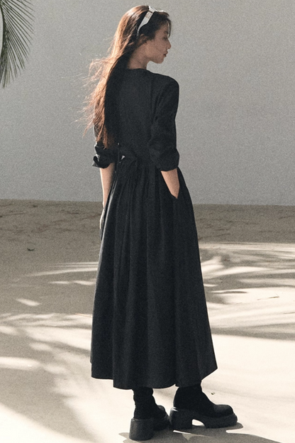 Lyocell-Kleid mit Bandkragen