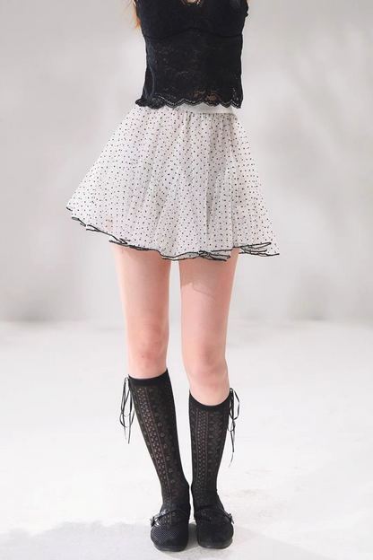 Velvet Polka Dot Skirt Set-Up