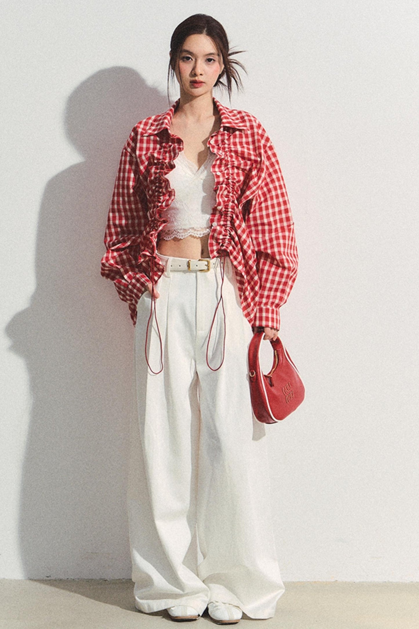 White Tencel Wide-Leg Trousers