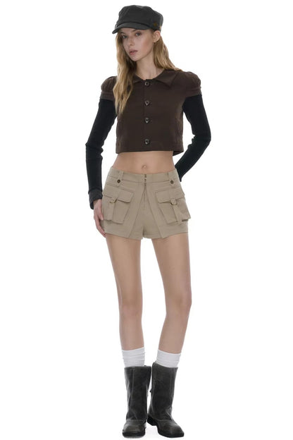 Pleated Retro Wide-Leg Pants