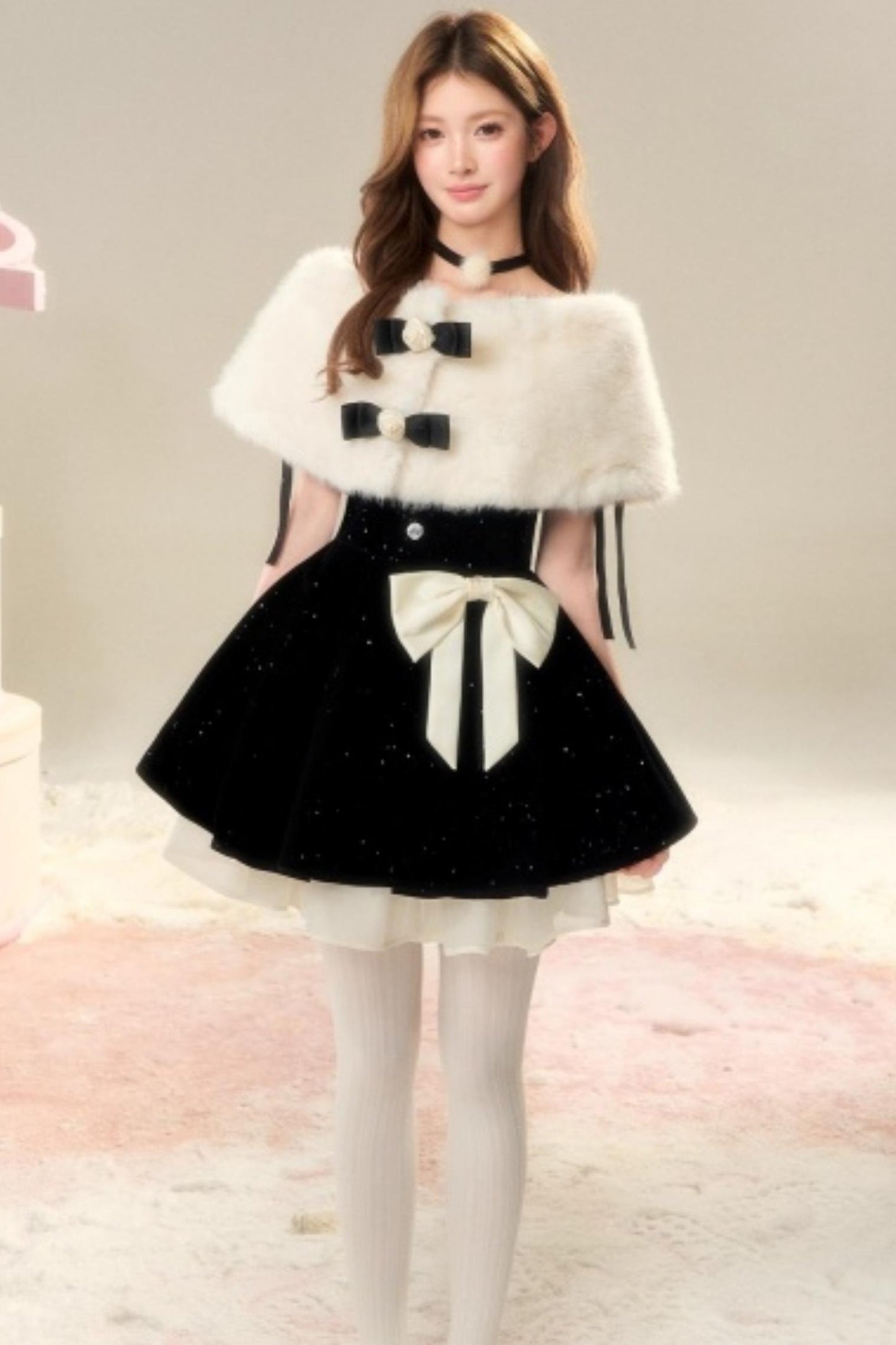 French Velvet Mini Dress Set-Up