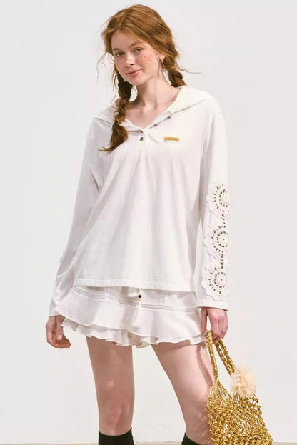 Breezy Lace Hoodie Tee