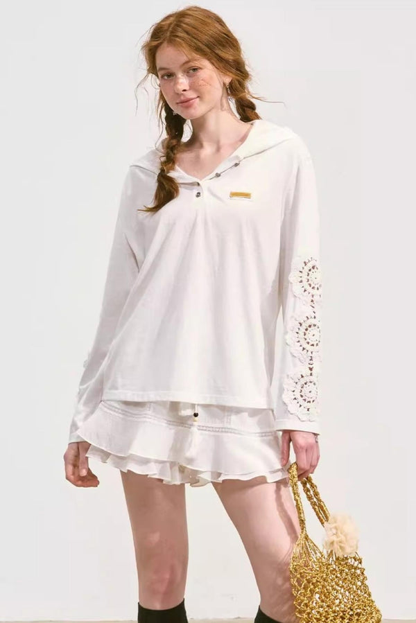 Breezy Lace Hoodie Tee