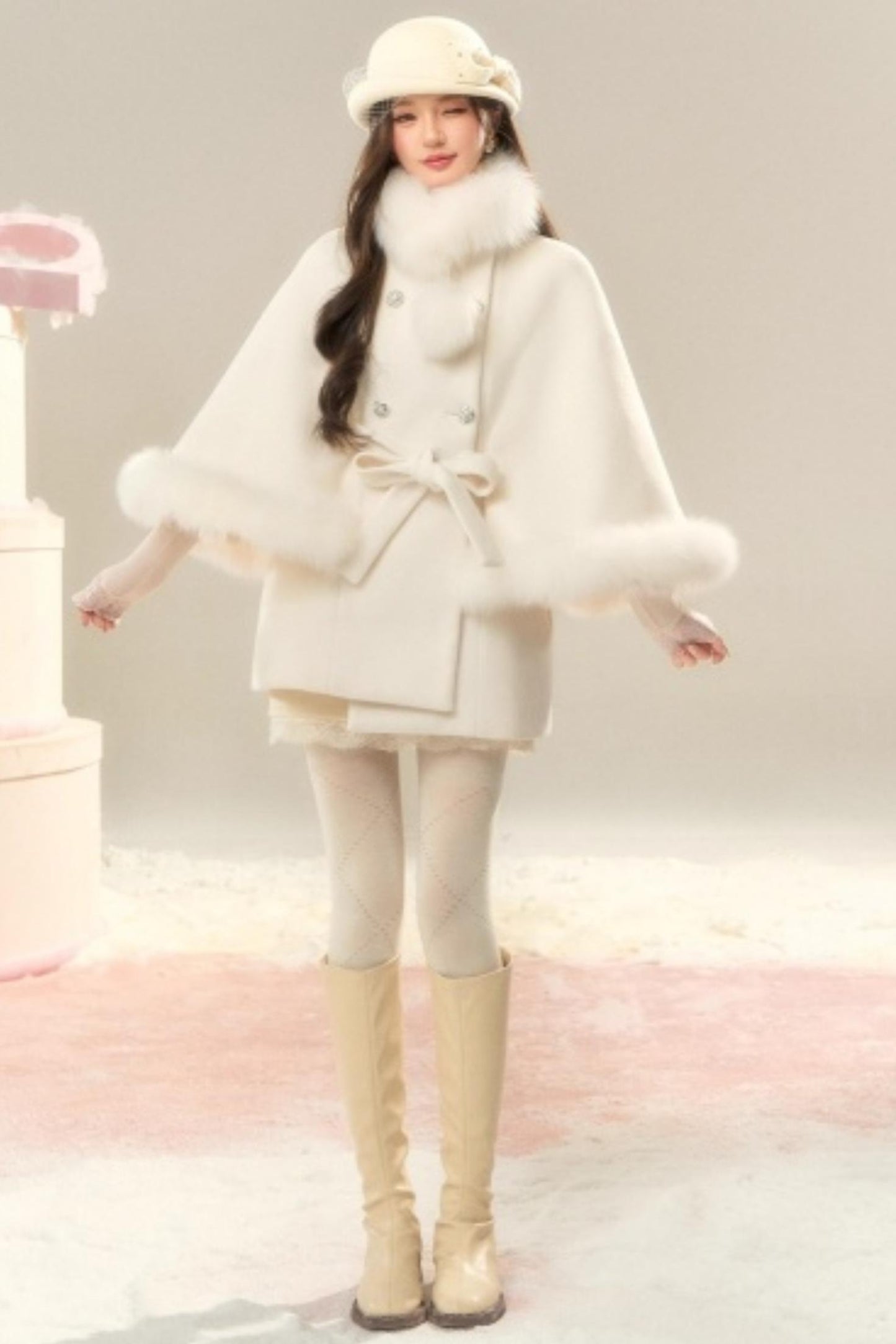 Bowknot Wool Hepburn Hat