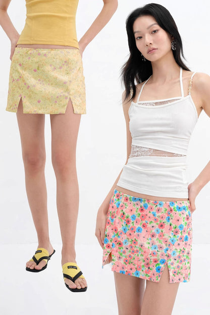 Colorful Floral Sequin Skirt