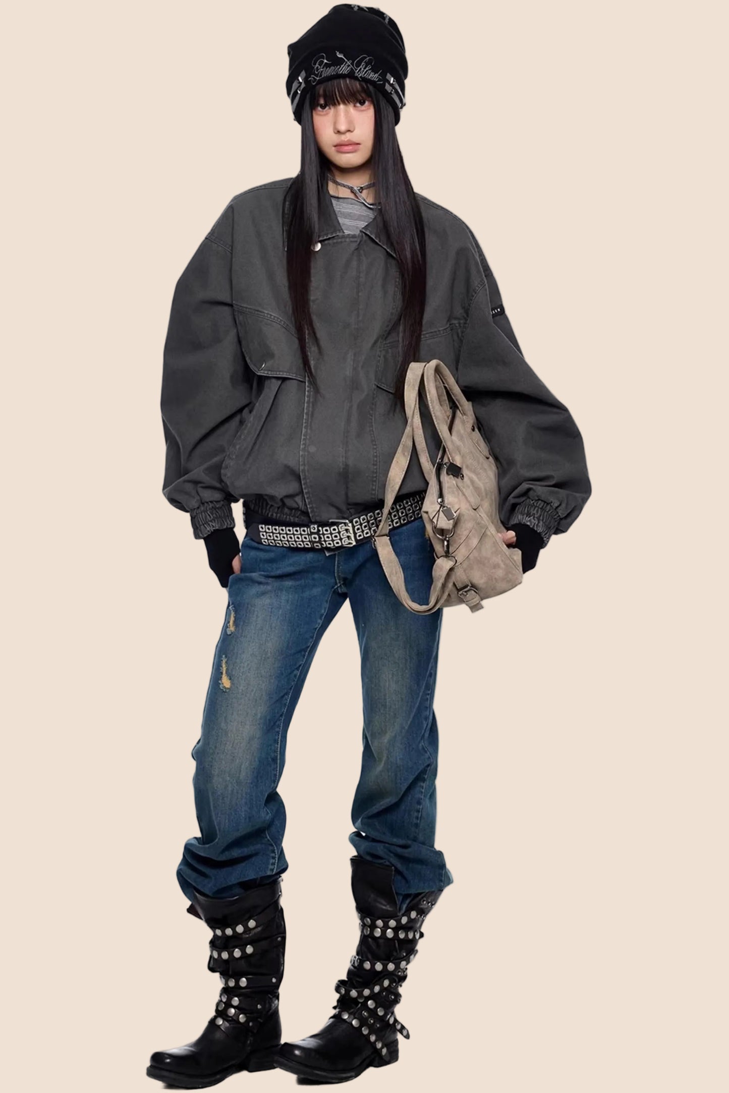 Retro gewaschene Jeansjacke