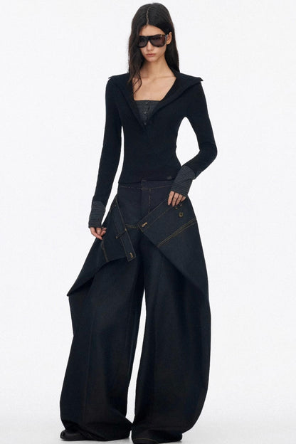 Henry Collar Knitted Top