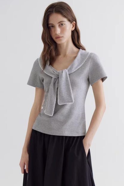 Sweet Striped Lace Top