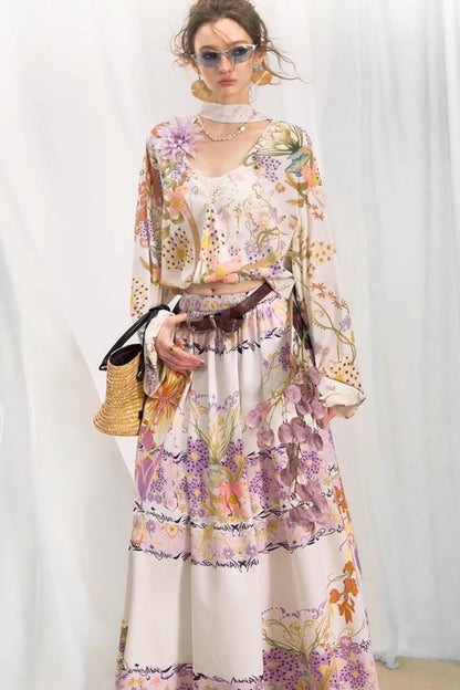 Chiffon Ribbon V-Neck Blouse