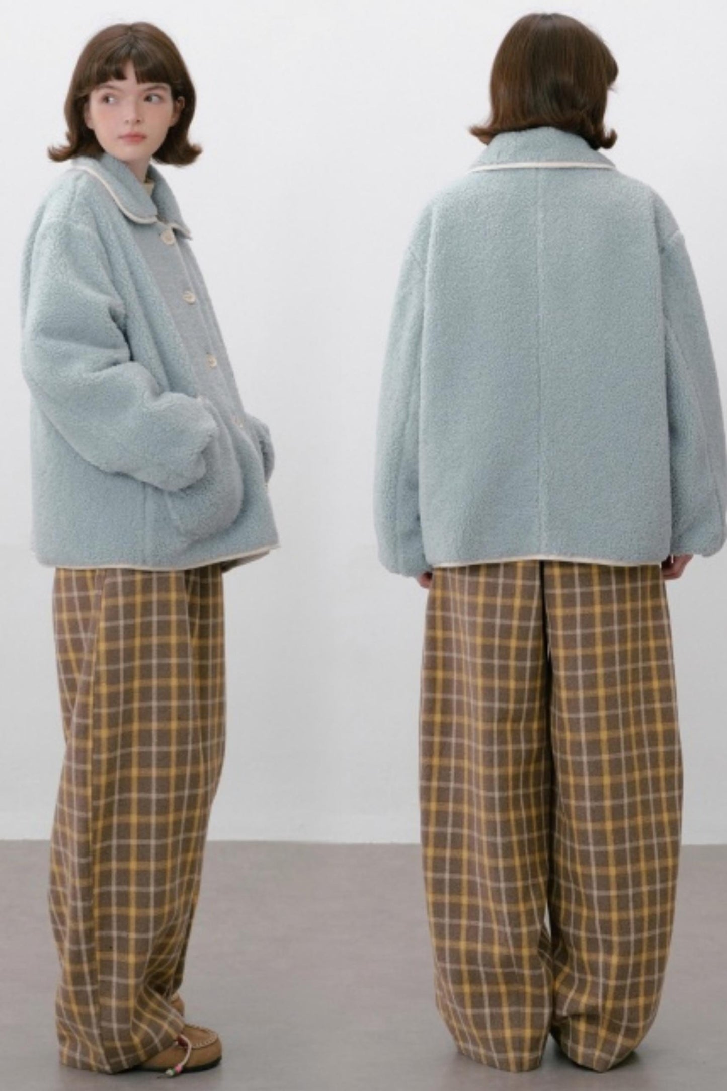 Blueberry Croissant Wool Coat