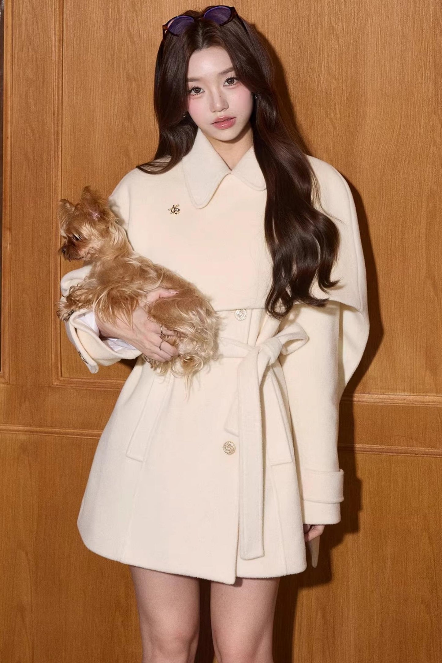 Two-Tone Woolen Quilted Coat