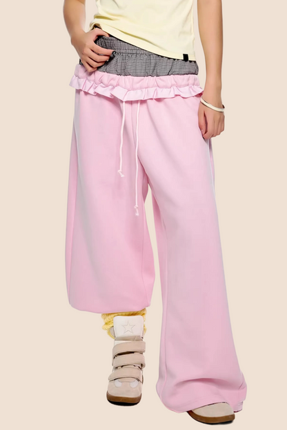 Plaid Patchwork Sweatpants