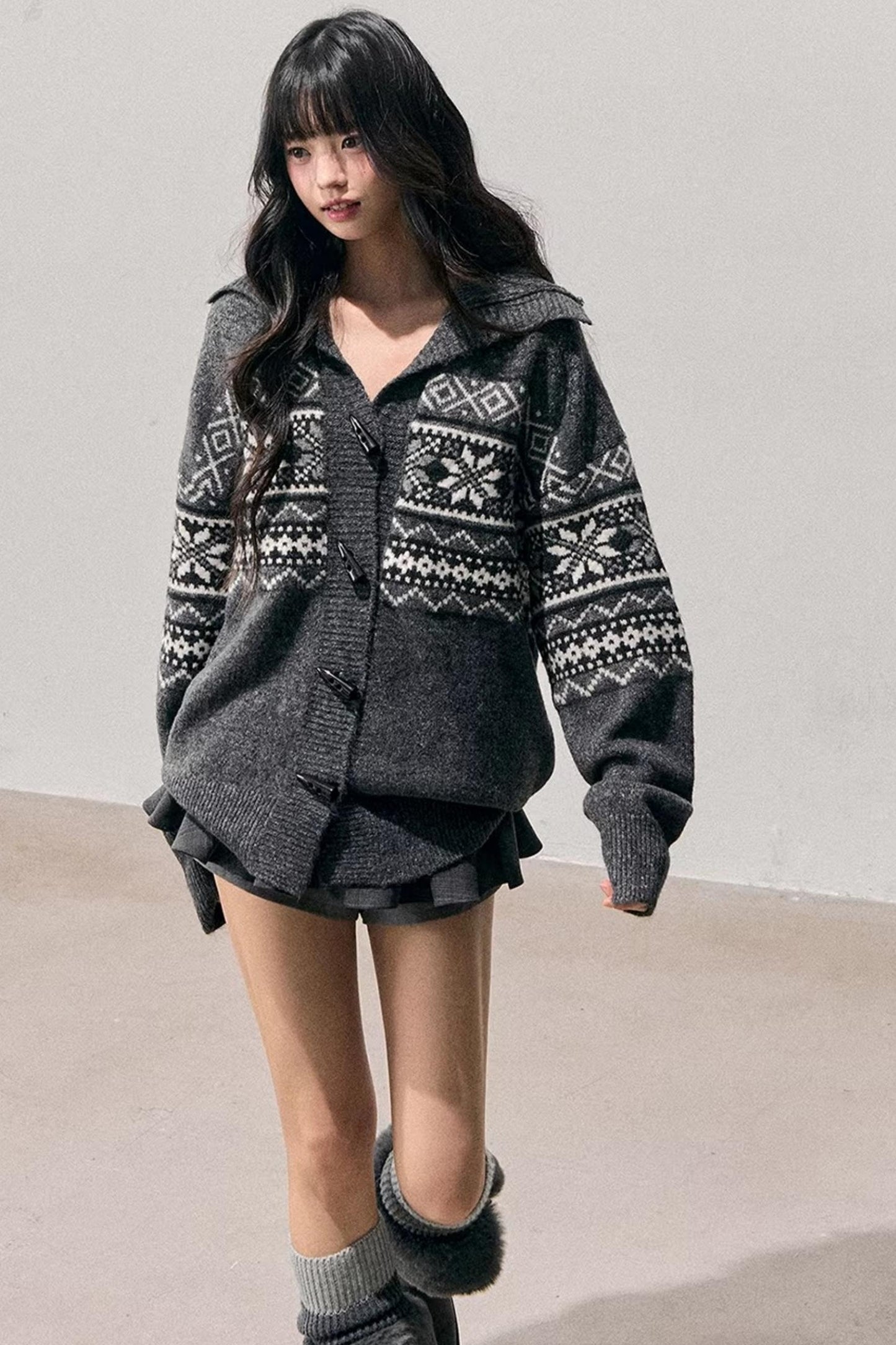 Fair Isle Duffle Cardigan