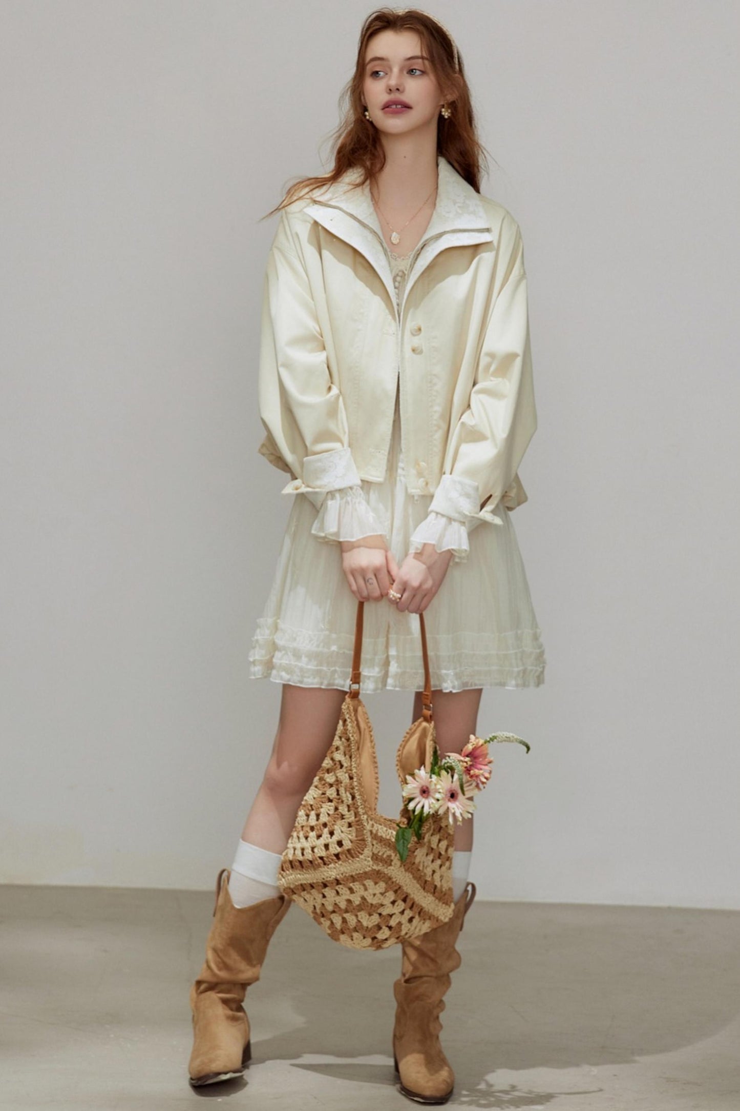 Lace Autumn Trench Coat