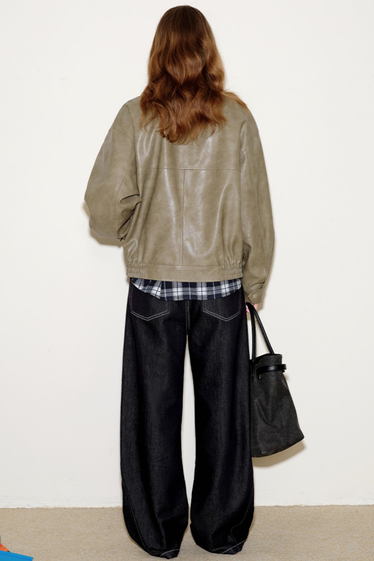 Mixed Texture Leather Jacket