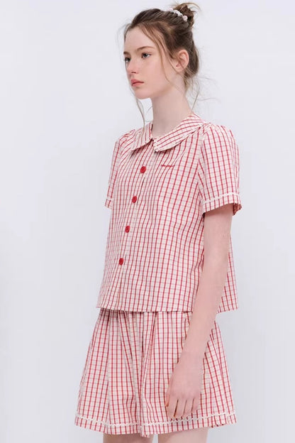 Camicia con colletto da bambola Isola al tramonto