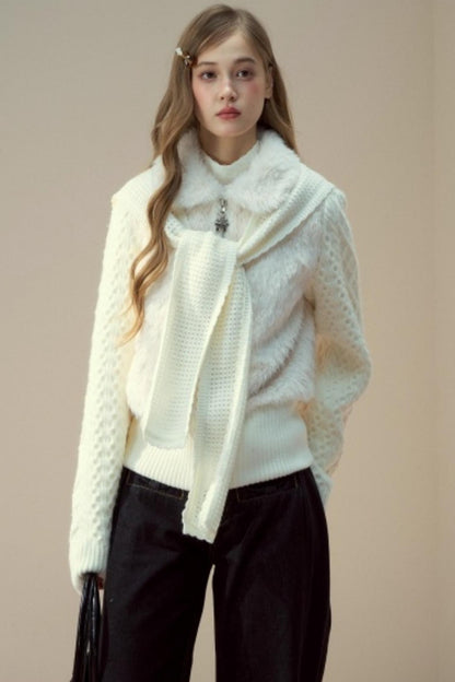 Fur Patchwork Fleece Zipper Jacket