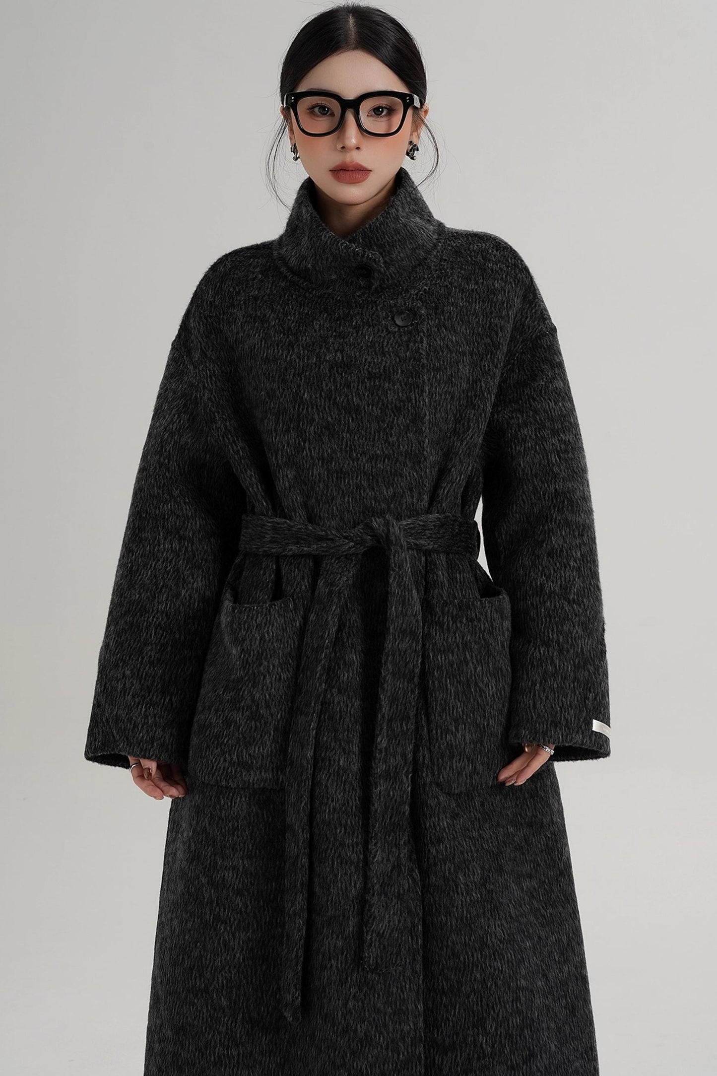 Elegant High-Neck Wool Coat