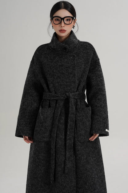 Elegant High-Neck Wool Coat