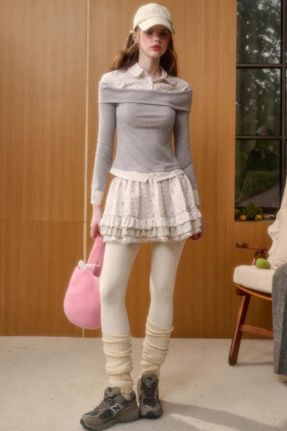 Milky Way Print Top and Skirt Set-Up