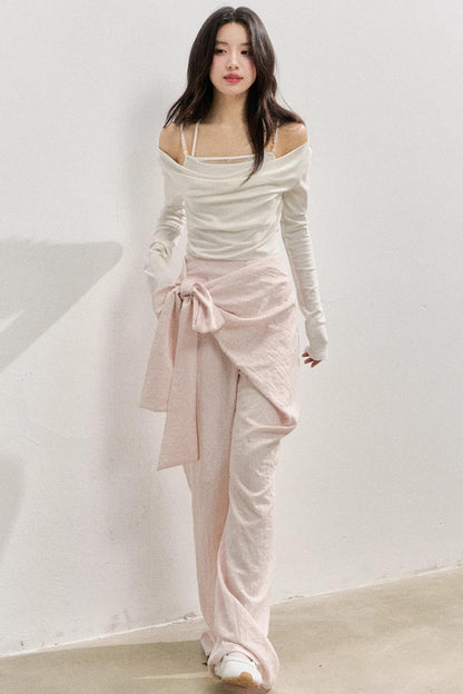 Pink Comfort Apron Pants