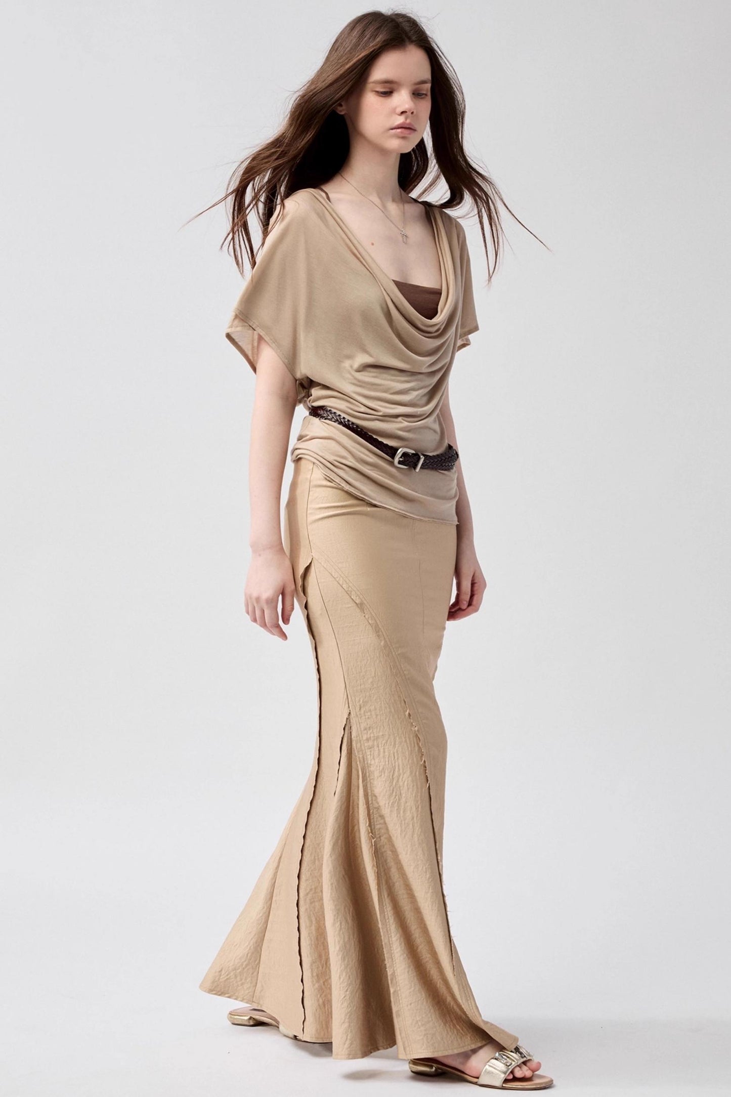 Waist Line Khaki Top