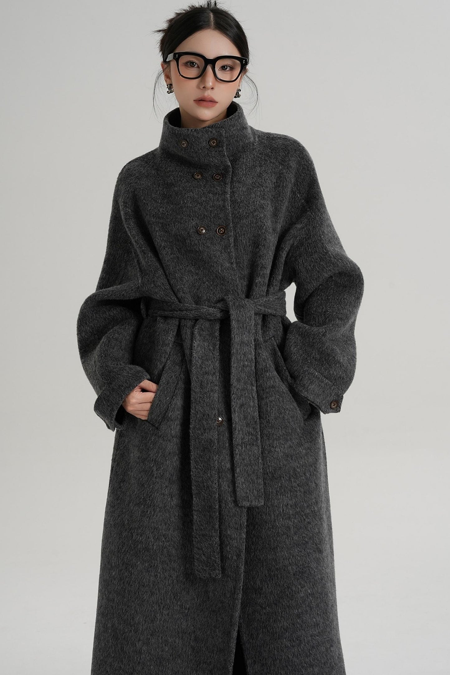 High Neck Wool Coat