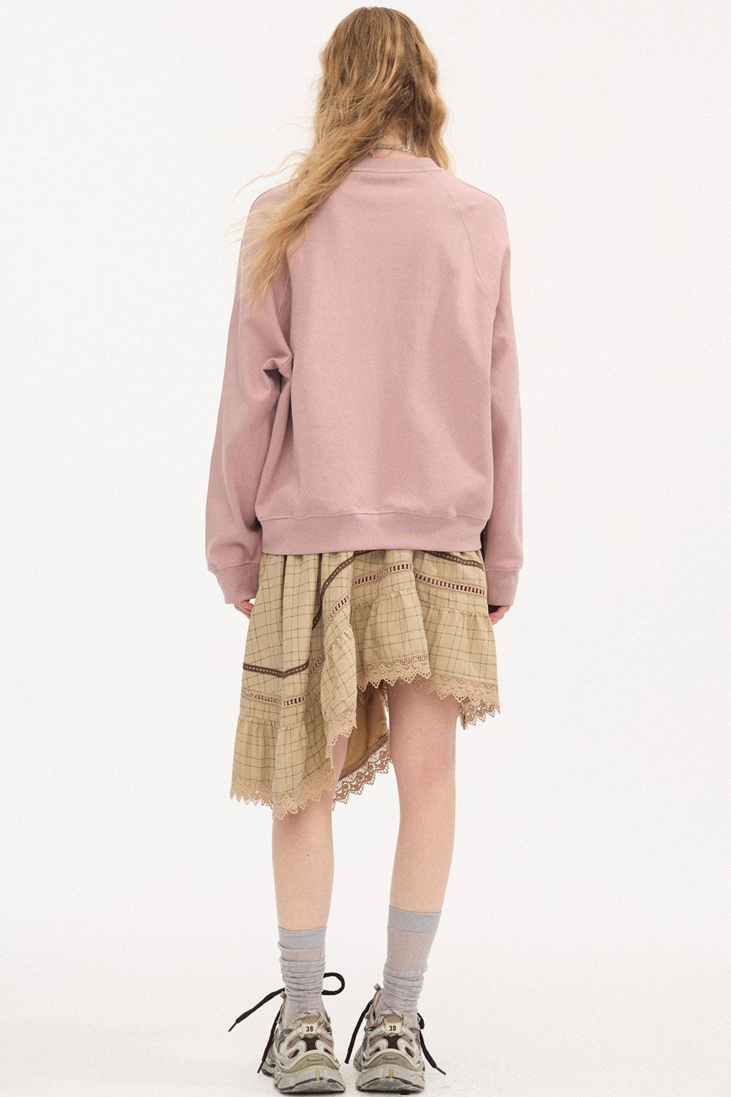 Irregular Wave Patchwork Midi Skirt