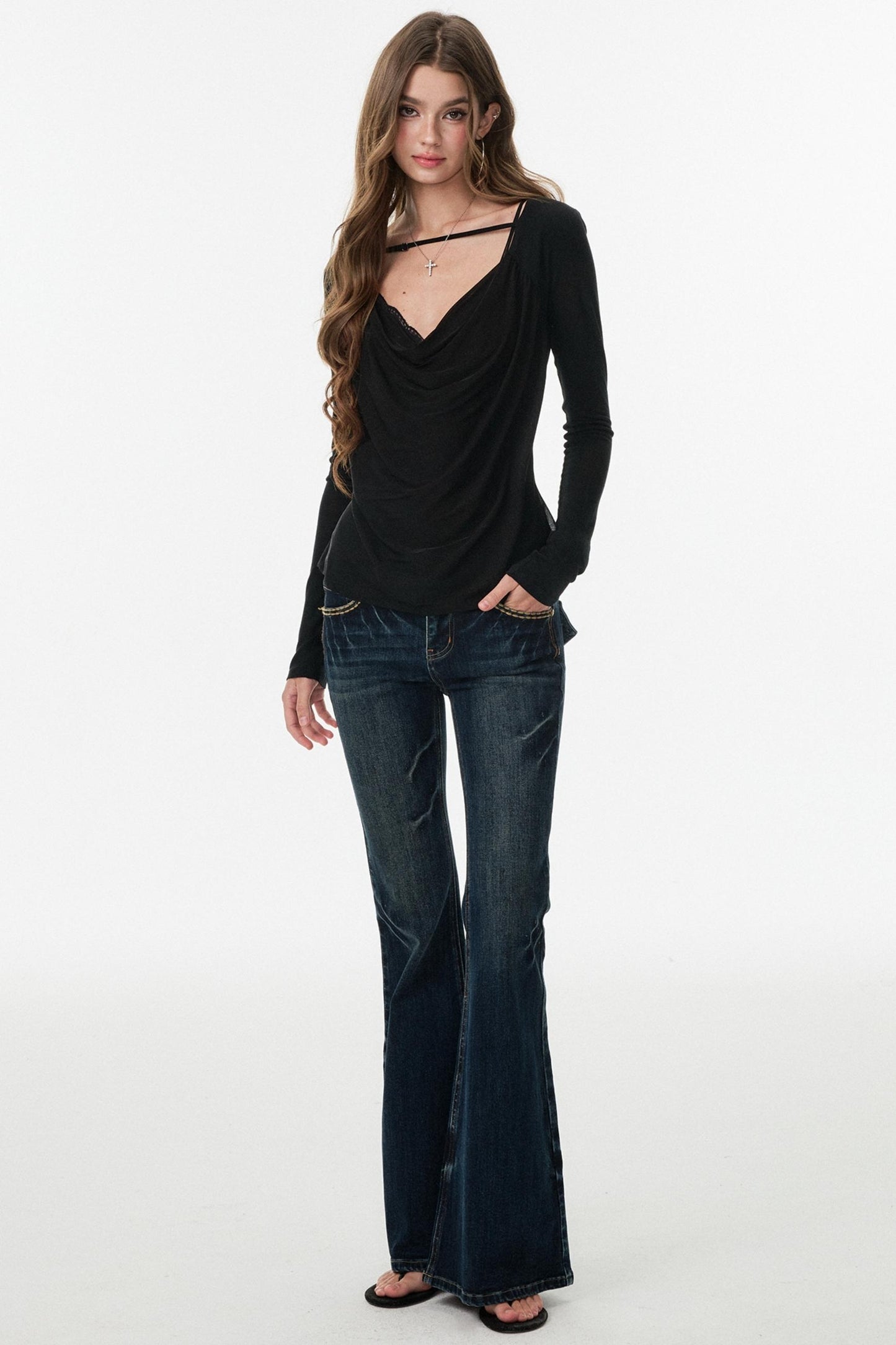 Blue Lightning Bootcut Pants