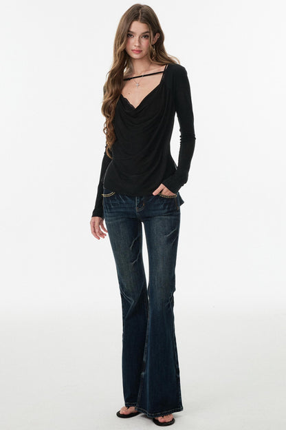 Blue Lightning Bootcut Pants