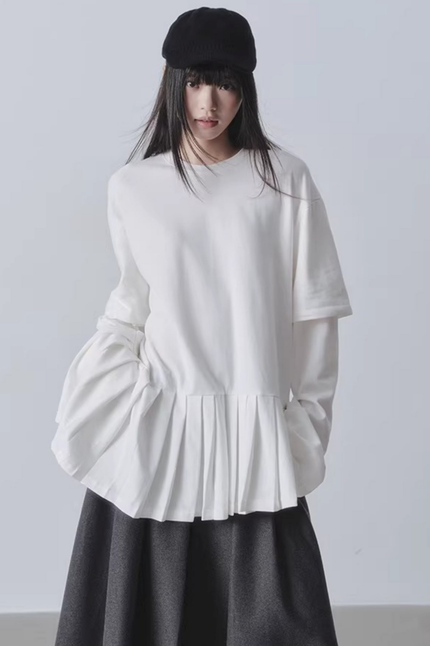 First Snow Pleated Blouse