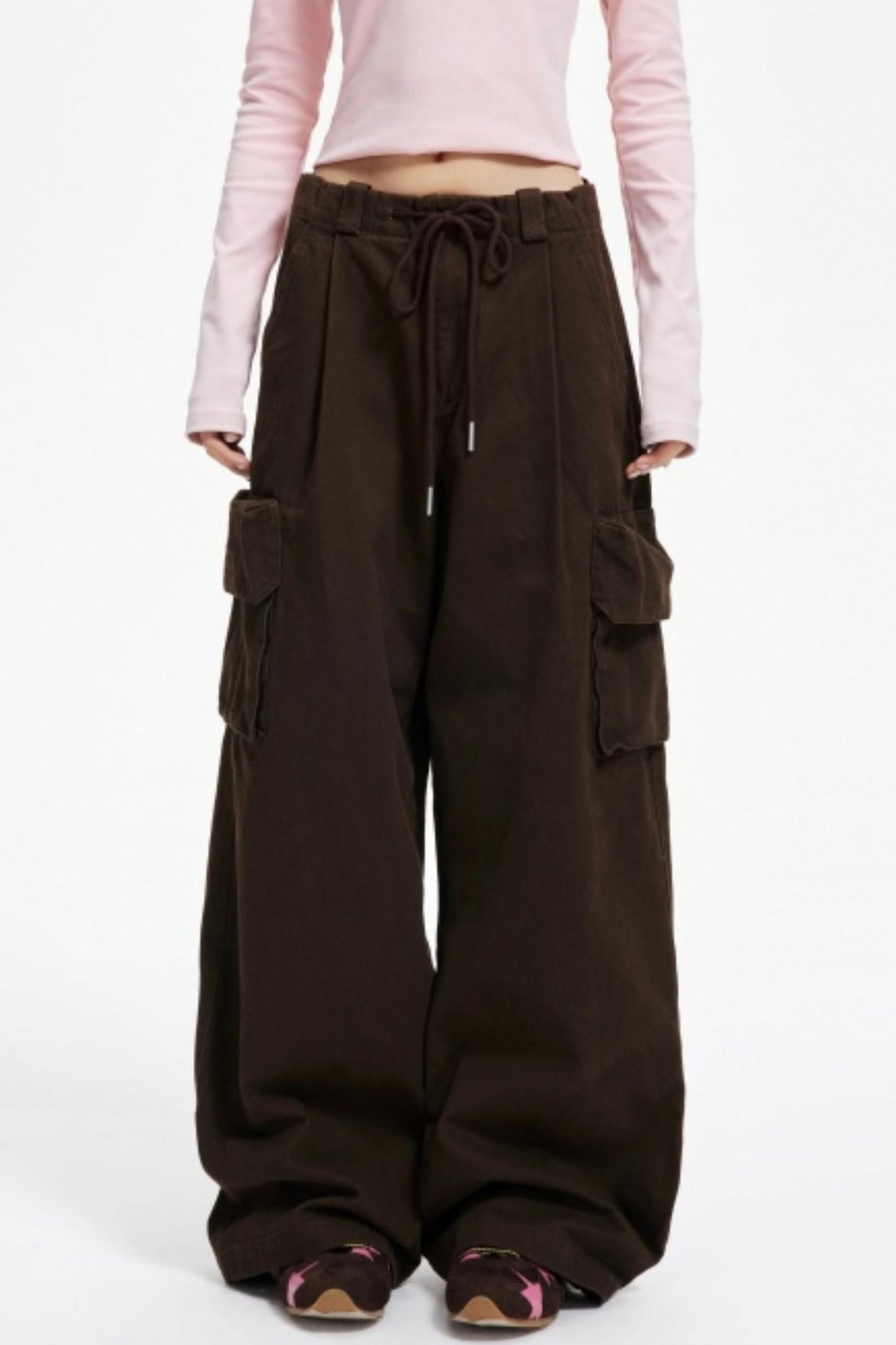 Vintage Drawstring Loose Cargo Pants