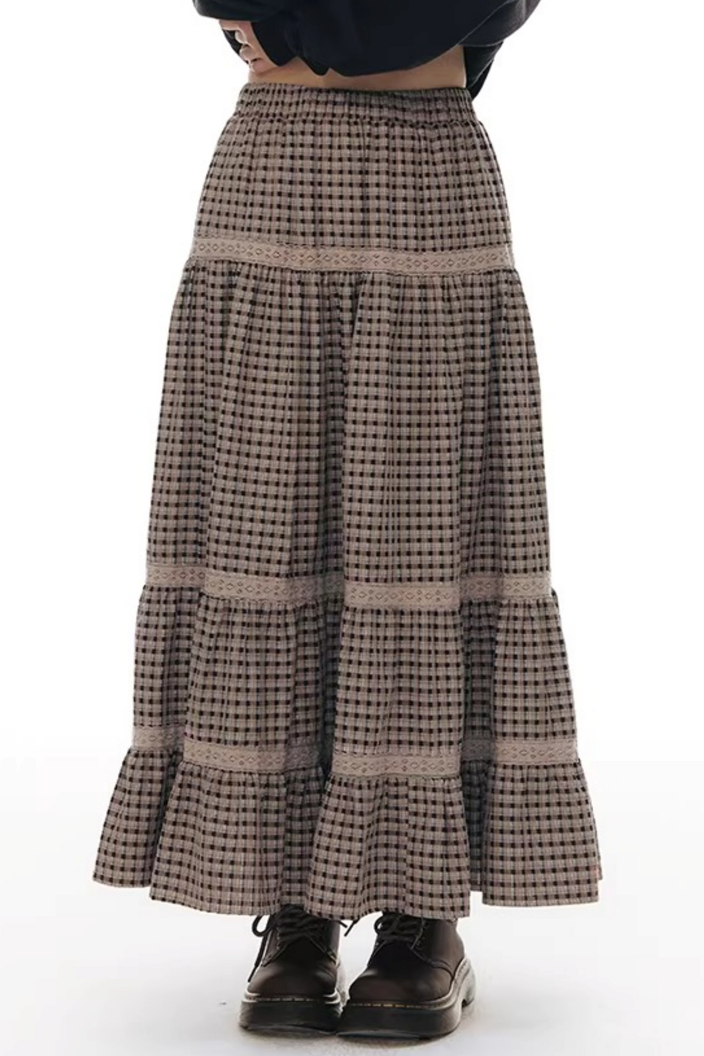 Patchwork Lace A-Line Skirt