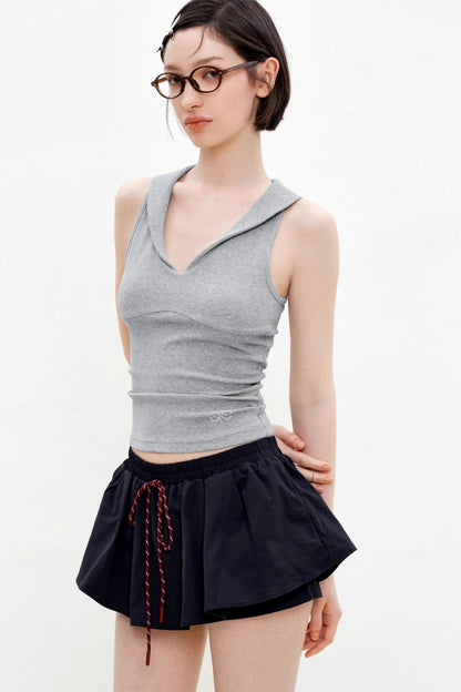 Sleek V-Neck Knit Vest