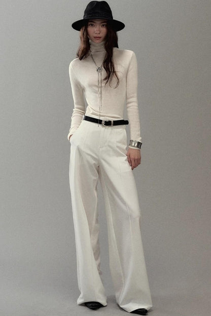 Soft Light Wool Turtleneck Top