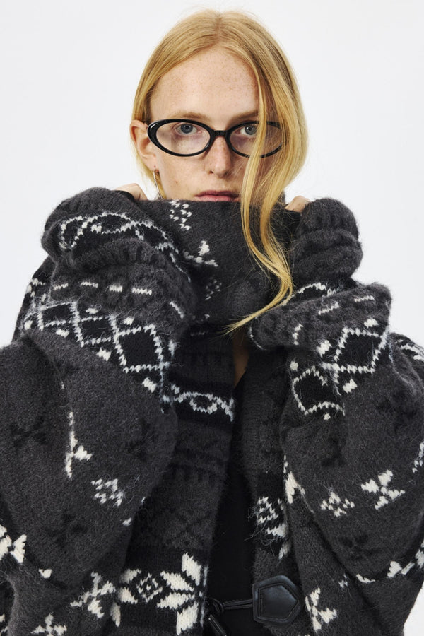 Winter Wool Fair Isle Sweater & Scarf Set-Up