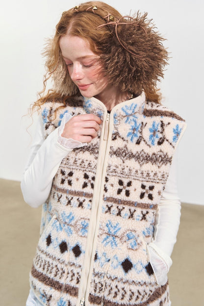 Fair Isle Jacquard Fleece Vest