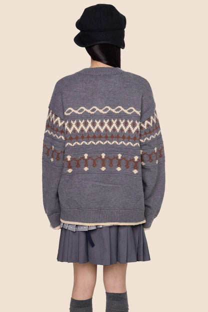 Autumn Vintage Knit Sweater Jacket