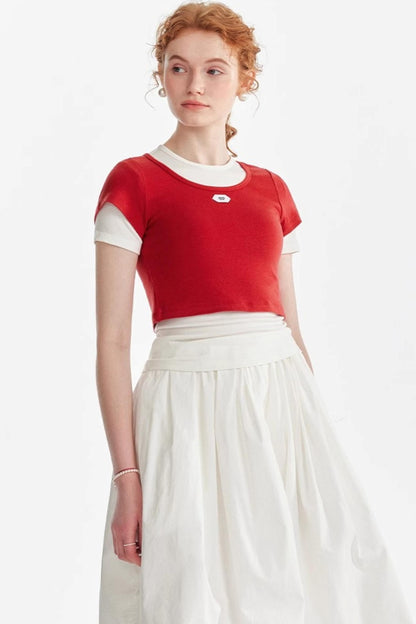 Colorblock Tencel Wool Tee