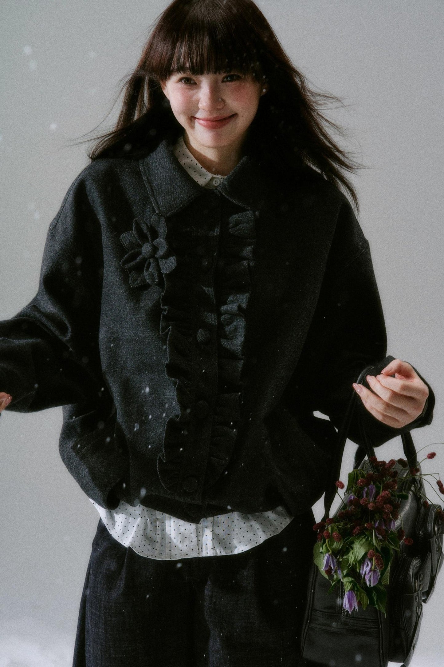 Handmade Floral Woolen Jacket