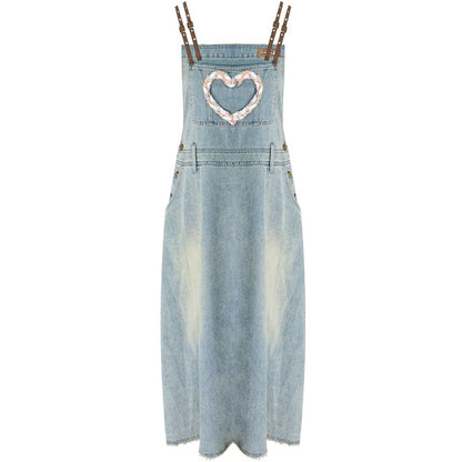 American retro three-dimensional denim dress