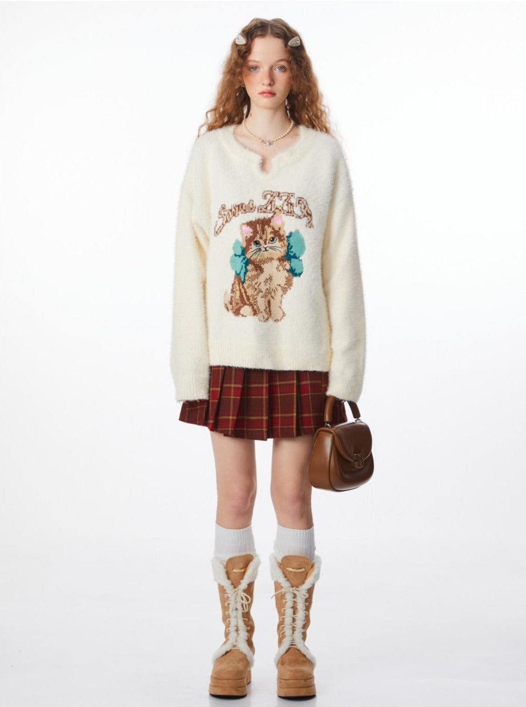 American retro imitation mink sweater