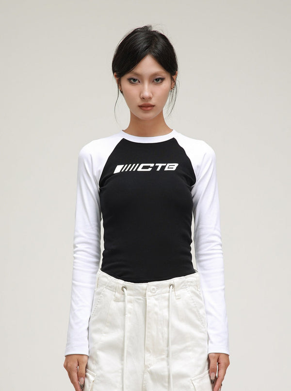 American Retro Raglan Long Sleeve Top