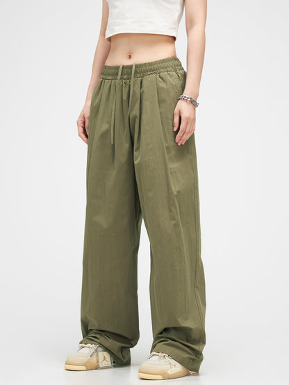 American Retro Lace-up Drap Mop Track Pants