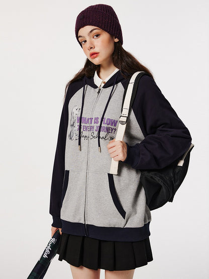 Strickjacke Raglan Collegiate