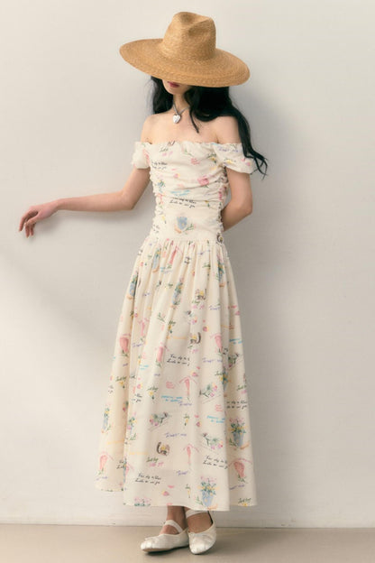 One-Shoulder Pleated Summer Dress