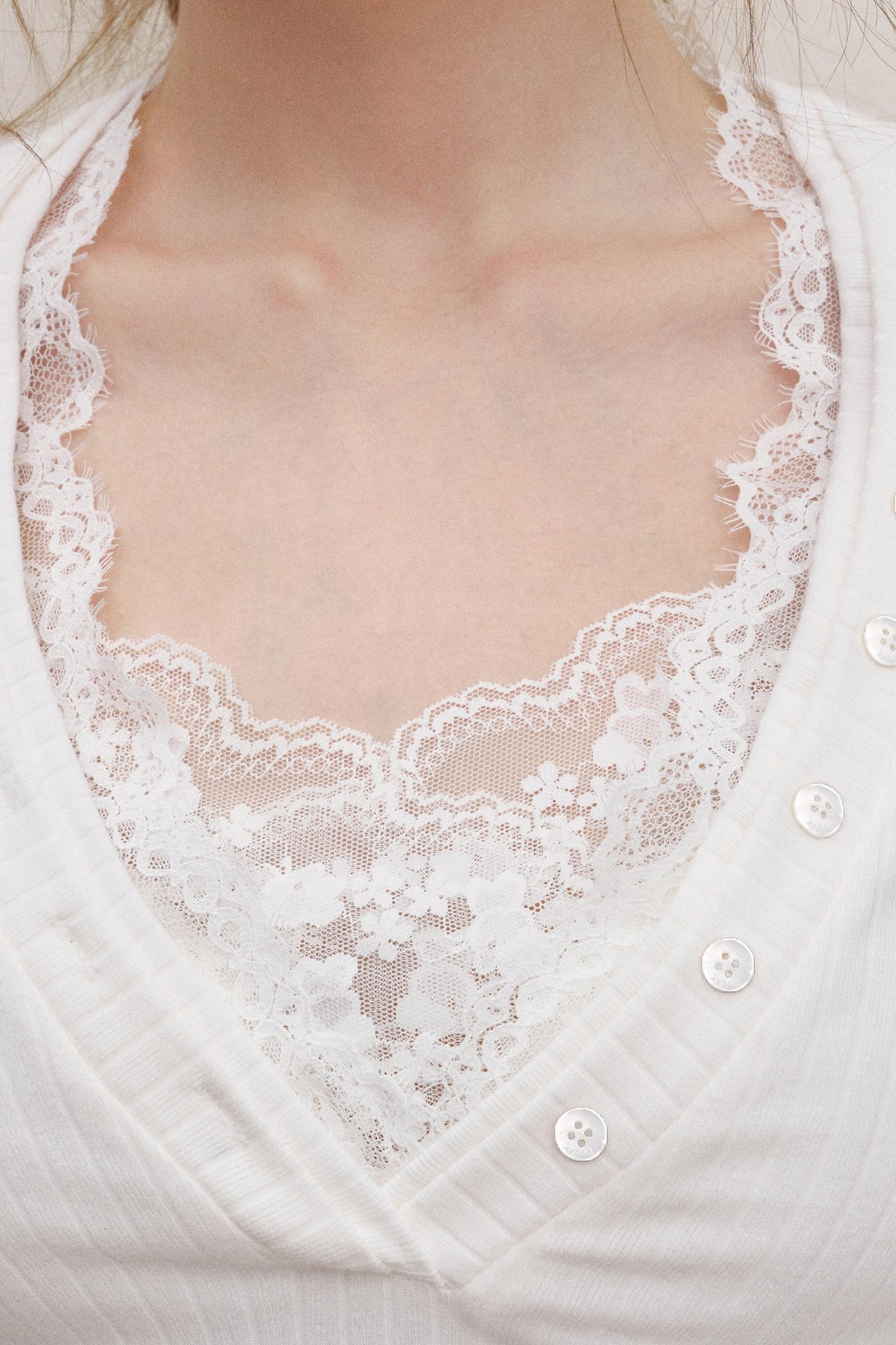 Lace V-Neck Knit Sweater Set-Up