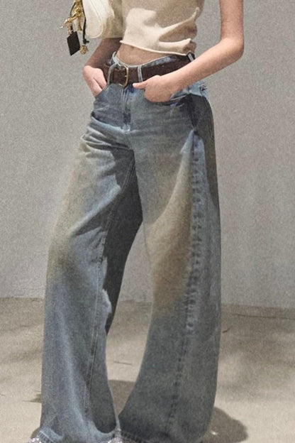 Vintage Hand-Painted Jeans Set